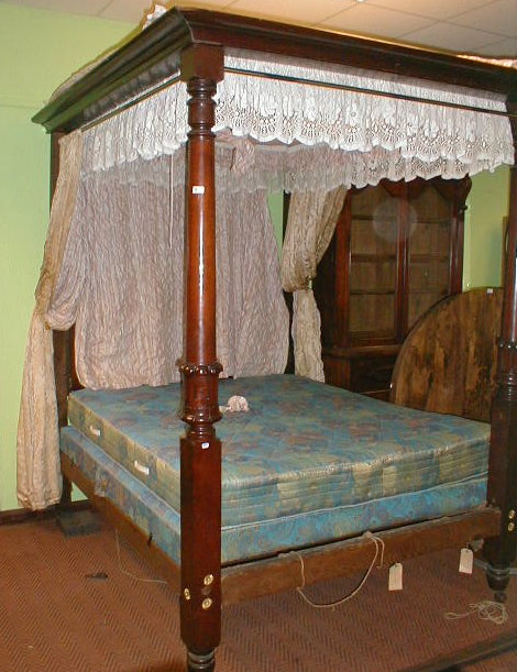 Appraisal: A Victorian mahogany four poster bed