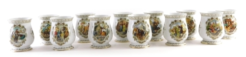 Appraisal: Various Rupert Schneider semi porcelain transfer printed cups to include