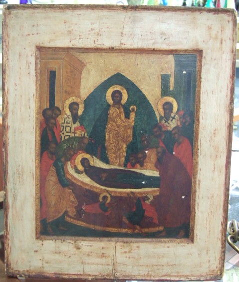 Appraisal: A Russian Icon th century Jesus and Attendants x cm