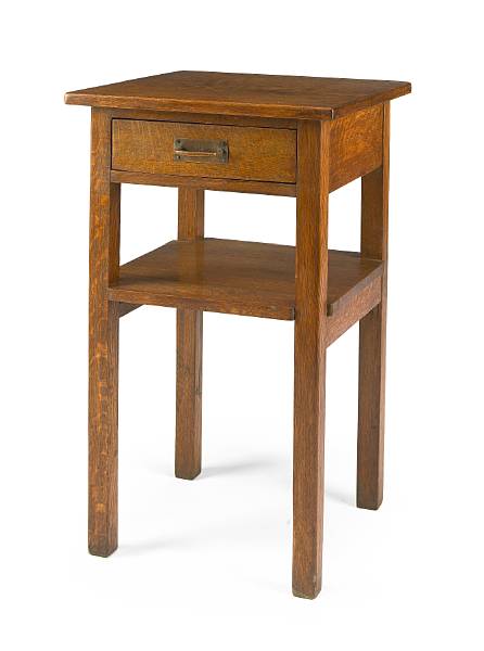 Appraisal: A Roycroft oak and copper single drawer end table early