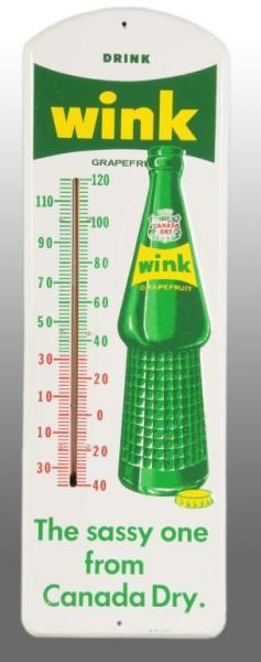 Appraisal: Embossed Tin Wink by Canada Dry Thermometer Description Strong color