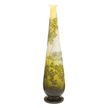 Appraisal: Galle Acid Etched Triple Cameo Glass Vase Estimate -