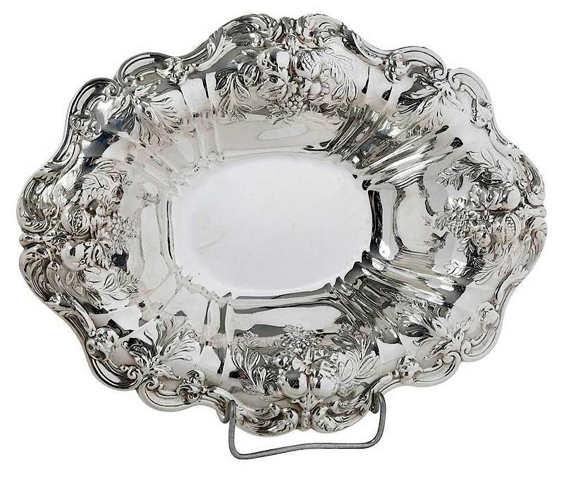 Appraisal: Francis I Sterling Footed Bowl American th century oval with