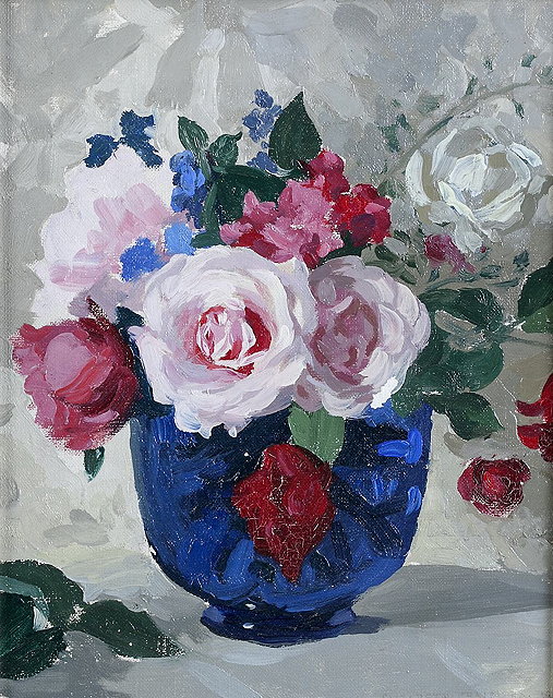 Appraisal: Lady Elizabeth Chalmers British fl - Still life of rosessigned