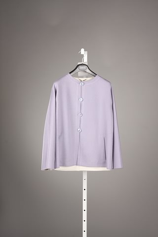 Appraisal: Agnona dusty lavender cashmere jacket with stitching and ivory cashmere