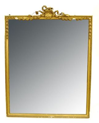 Appraisal: A gilt composition overmantel mirror the rectangular plate to a