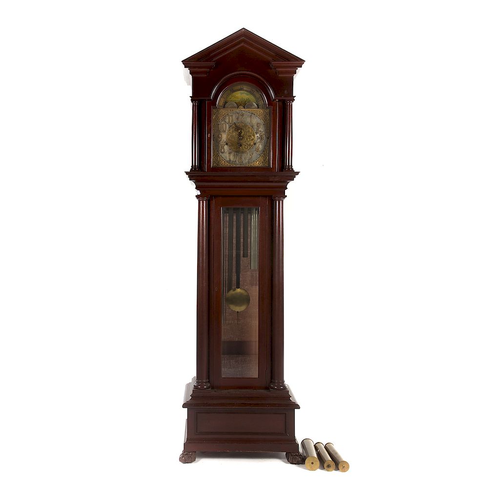 Appraisal: Classical Revival Mahogany Tall Cased Clock late th early th