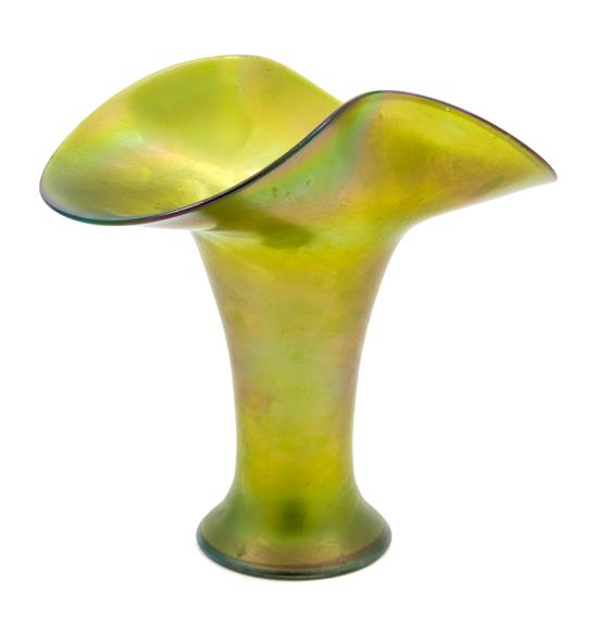 Appraisal: Sale Lot An Iridescent Glass Vase of tapering form with