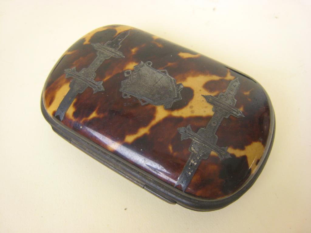 Appraisal: A th century tortoiseshell Purse with white metal strap and