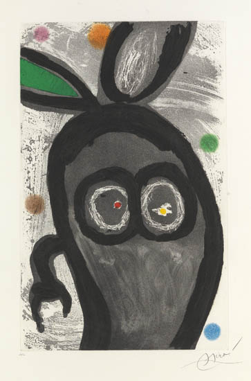 Appraisal: JOAN MIRO Le Roi des Lapins Color etching and aquatint