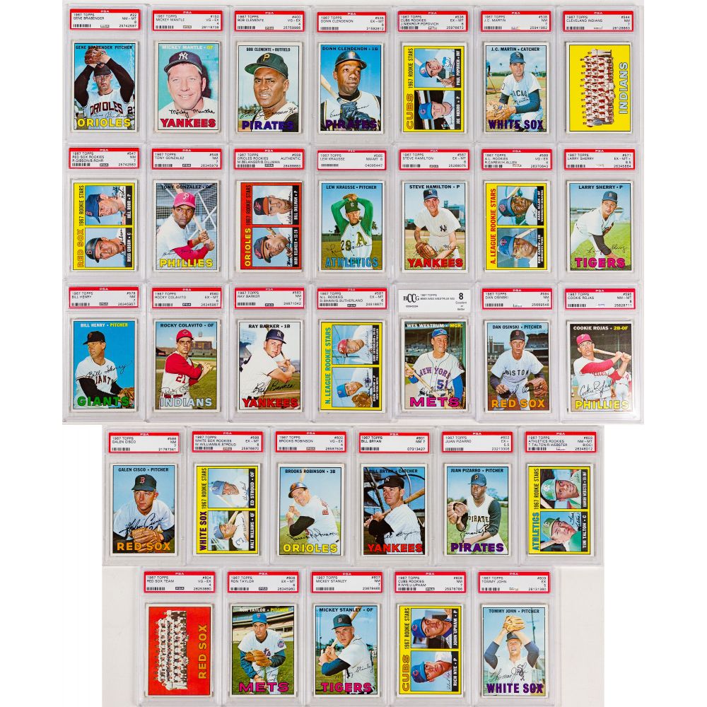 Appraisal: TOPPS BASEBALL PSA ASSORTMENT PSA and Beckett graded cards including