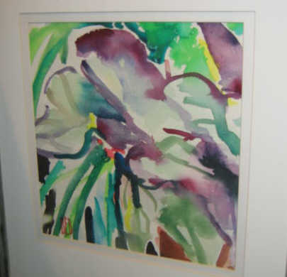 Appraisal: ERNESTINE OSVER BETSBERG AMERICAN B LEAVES GREEN AND VIOLET watercolor