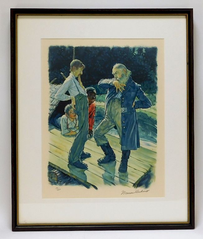 Appraisal: Norman Rockwell Huckleberry Finn Lithograph Norman Rockwell Massachusetts New York