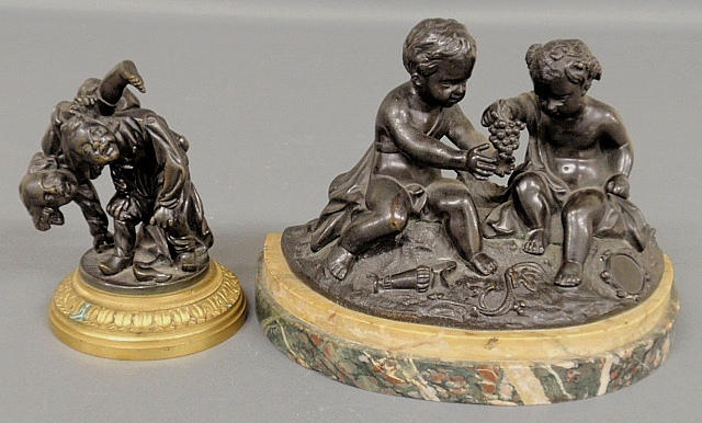 Appraisal: - Two French bronze figural groups late th c one