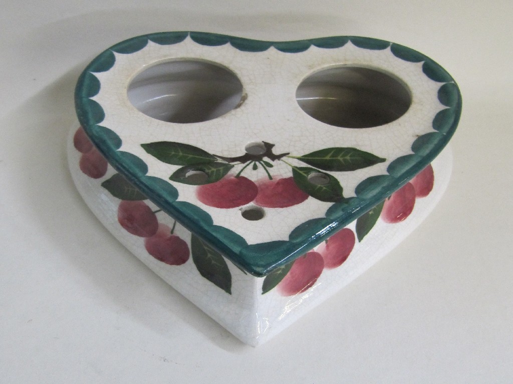 Appraisal: Wemyss heart shaped deskstand painted with cherries