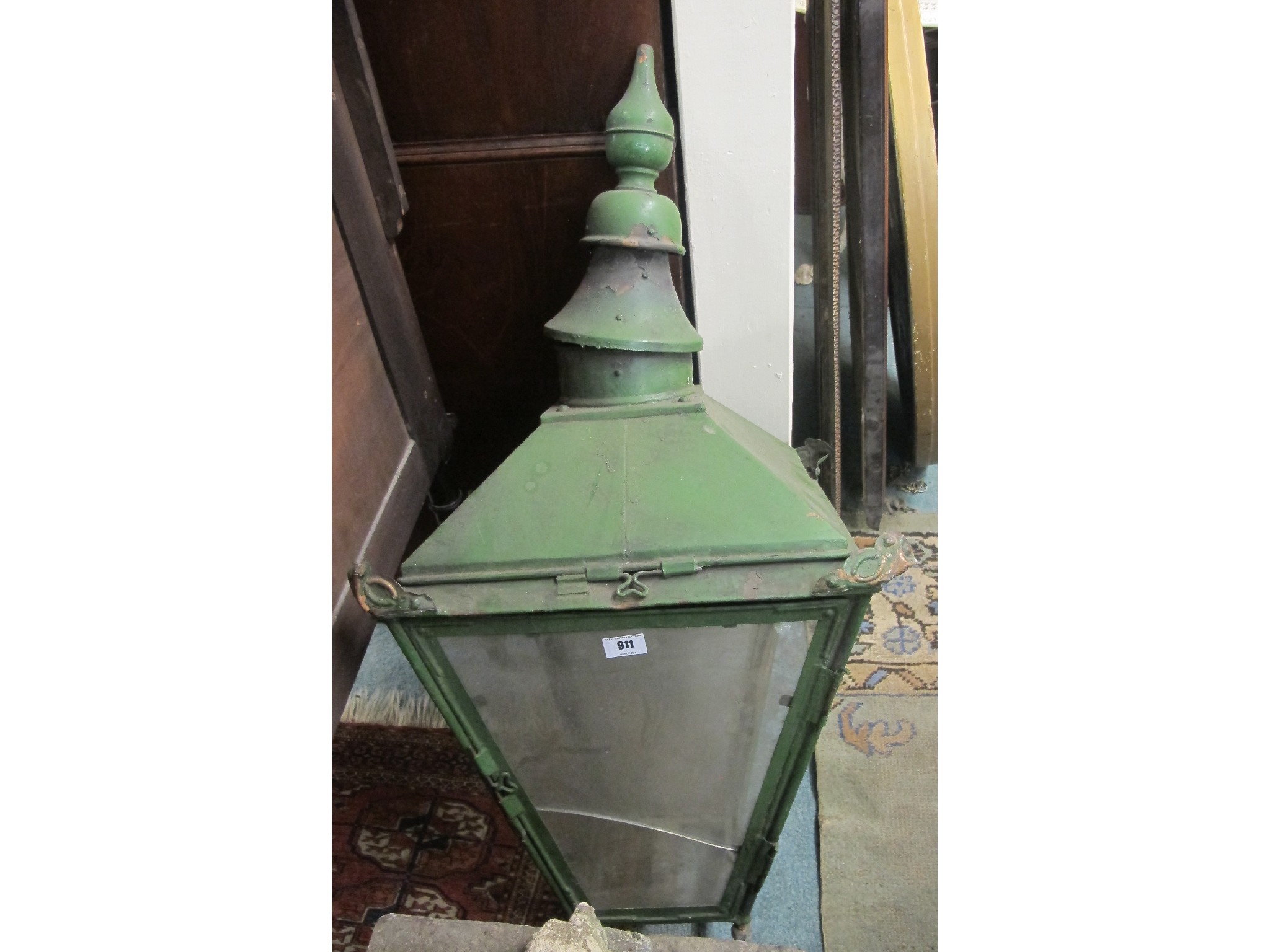 Appraisal: Vintage painted copper street lantern light