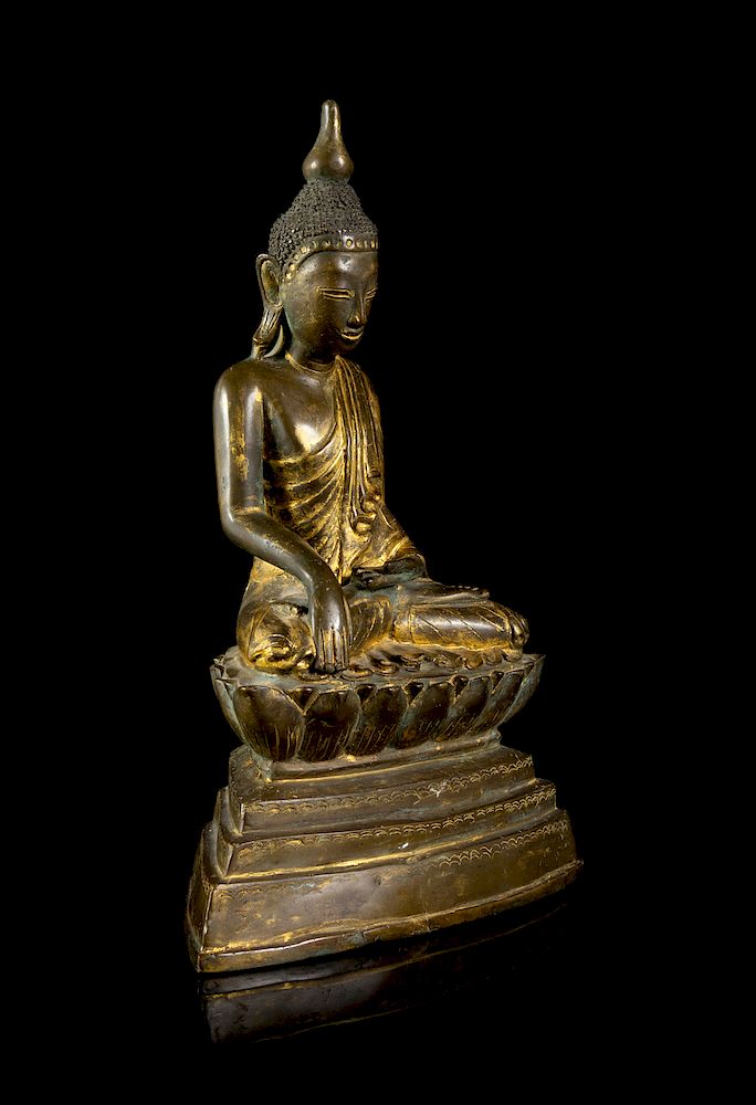 Appraisal: A Thai Gilt Bronze Figure of Buddha A Thai Gilt