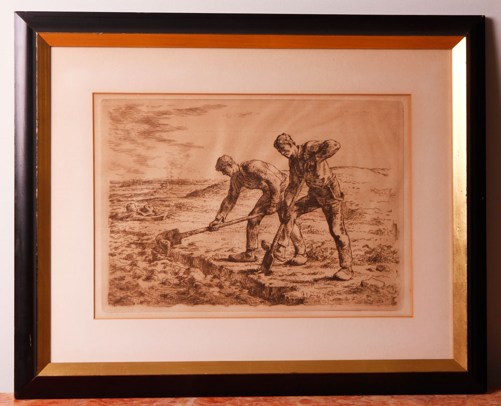 Appraisal: - Millet The Diggers Etching Jean Francois Millet French -