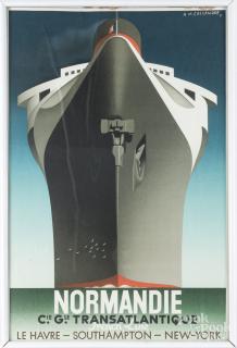 Appraisal: Travel poster for the French Line Normandie '' x ''