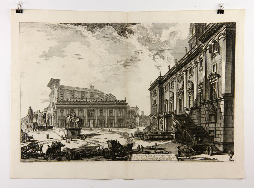 Appraisal: - Piranesi Veduta del Romano Campidoglio Etching Giambattista Piranesi Veduta