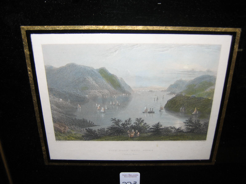 Appraisal: AMERICAN TH CENTURY PERSKILL LANDING hand colored engraving VIEW FROM