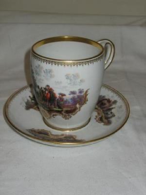 Appraisal: A MEISSEN PORCELAIN LARGE CUP AND SAUCER the ovoid cup