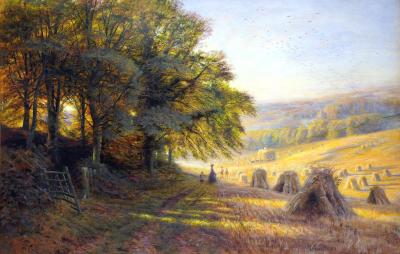 Appraisal: EDMUND GEORGE WARREN Evening Light on a Cornfield signed and