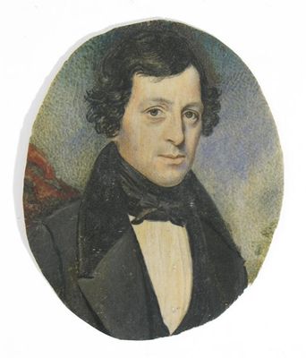 Appraisal: English School c Portrait of a gentleman wearing black a