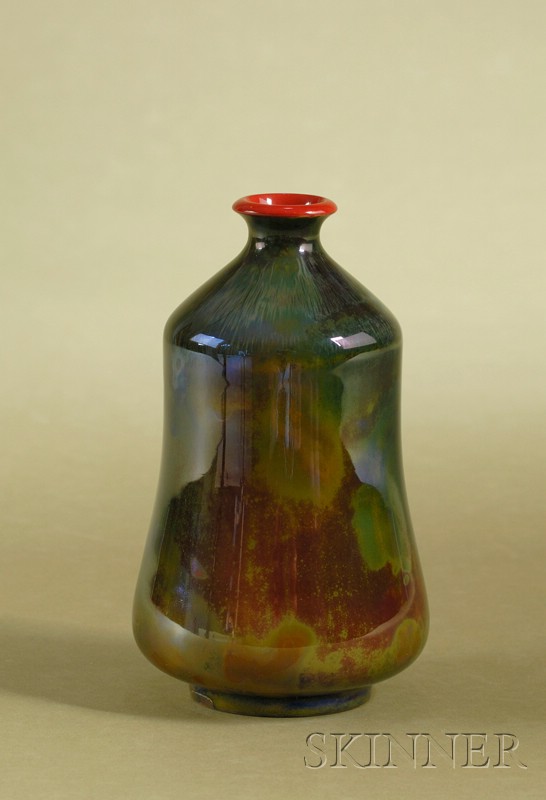 Appraisal: Bernard Moore Luster Glaze Vase c with high shoulder and