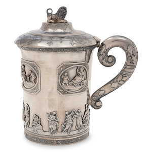 Appraisal: A Russian Silver Tankard Peter Mueller St Petersburg marked with