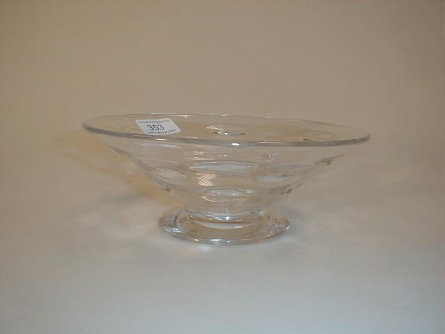 Appraisal: A clear glass bowl with foot marked Webb dia