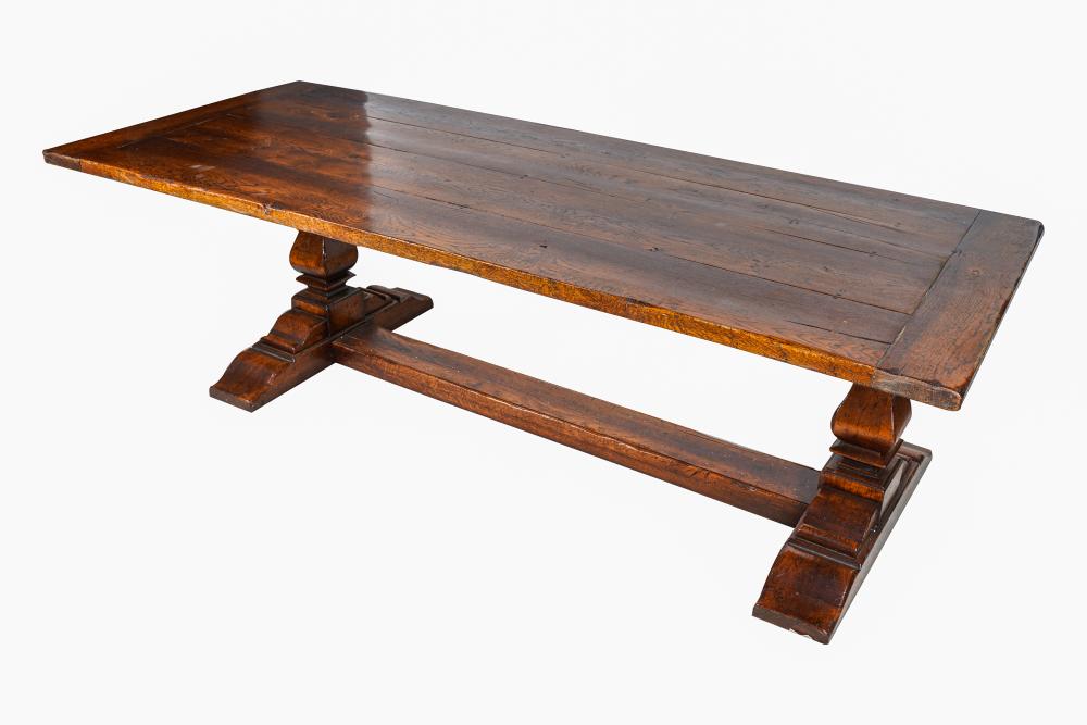 Appraisal: ITALIAN RENAISSANCE STYLE WALNUT TRESTLE TABLECondition scratches and signs of