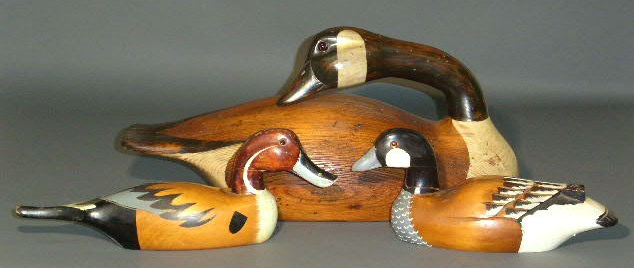 Appraisal: Canada goose decoy by Donald J Chuteck tog with two