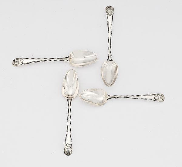 Appraisal: HESTER BATEMAN SILVER DESSERT SPOONS English ca mark of Hester