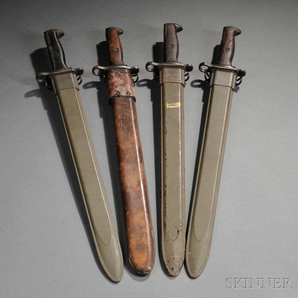 Appraisal: Four Model Bayonets with Scabbards c early to mid th