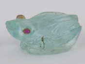 Appraisal: A carved aquamarine frog signed Pocock RMS attributed to Alfred