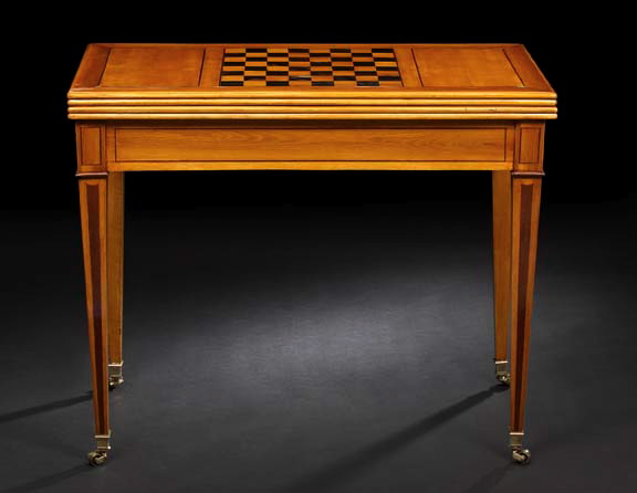 Appraisal: Louis XVI-Style Satinwood Games Table early th century the rectangular