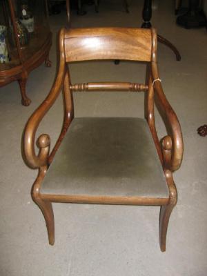 Appraisal: A REGENCY MAHOGANY ELBOW CHAIR