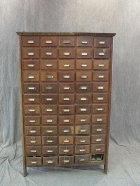 Appraisal: Victorian Multi Drawer File Cabinet As is-missing drawer From a