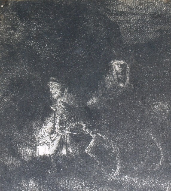 Appraisal: Rembrandt Van Rijn - Flight into Egypt etching x cm