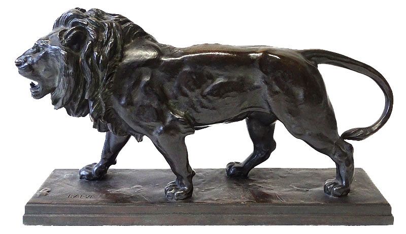 Appraisal: Antoine-Louis Barye - Bronze Lion Antoine-Louis Barye - Bronze Lion