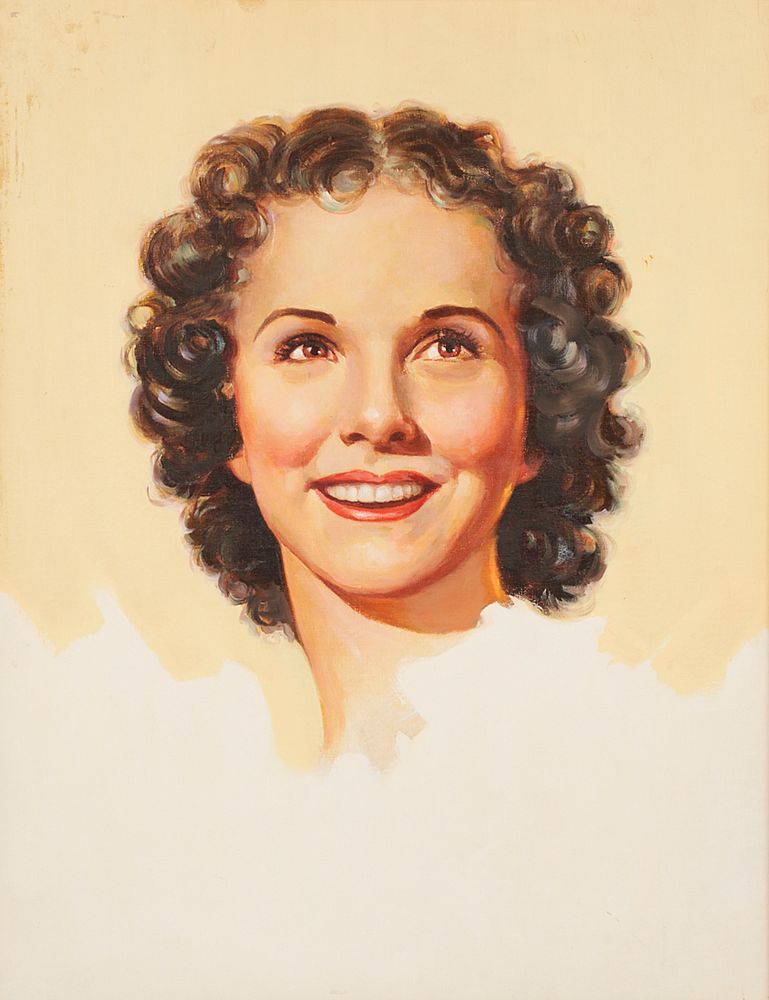 Appraisal: Charles Rubino Deanna Durbin Oil on Board Charles E Rubino