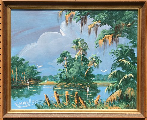 Appraisal: WELLS Sylvester American th C Florida Highwaymen Swamp Scene Oil