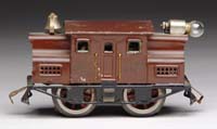 Appraisal: EARLY LIONEL O GAUGE ELECTRIC LOCOMOTIVE Maroon with original wheels