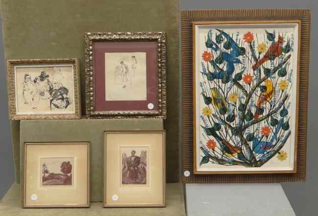 Appraisal: Lot including oil on panel flowers signed ''WF belard'' sight