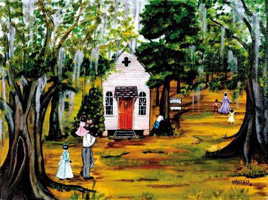 Appraisal: Mary R Barwick Alabama th century HOLINESS CHURCH acrylic on