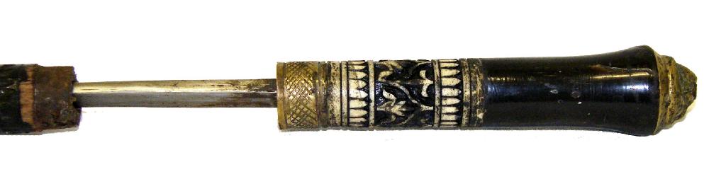 Appraisal: Eastern bone handled sword stick with an ebonised shaft long