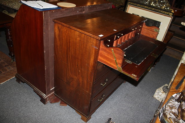 Appraisal: A TH CENTURY MAHOGANY SECRETAIRE CHEST having a fitted writing