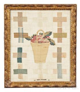 Appraisal: Needlework Sampler Mary Frewer probably England dated finely worked in