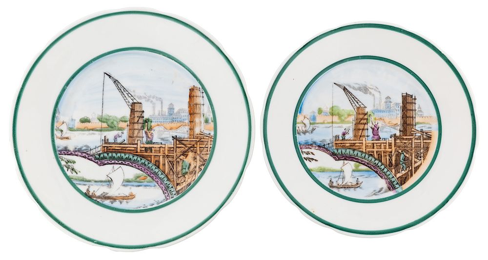 Appraisal: A PAIR OF SOVIET NOVGORODSKAYA STROIKA PLATES DESIGNED BY TRIFON